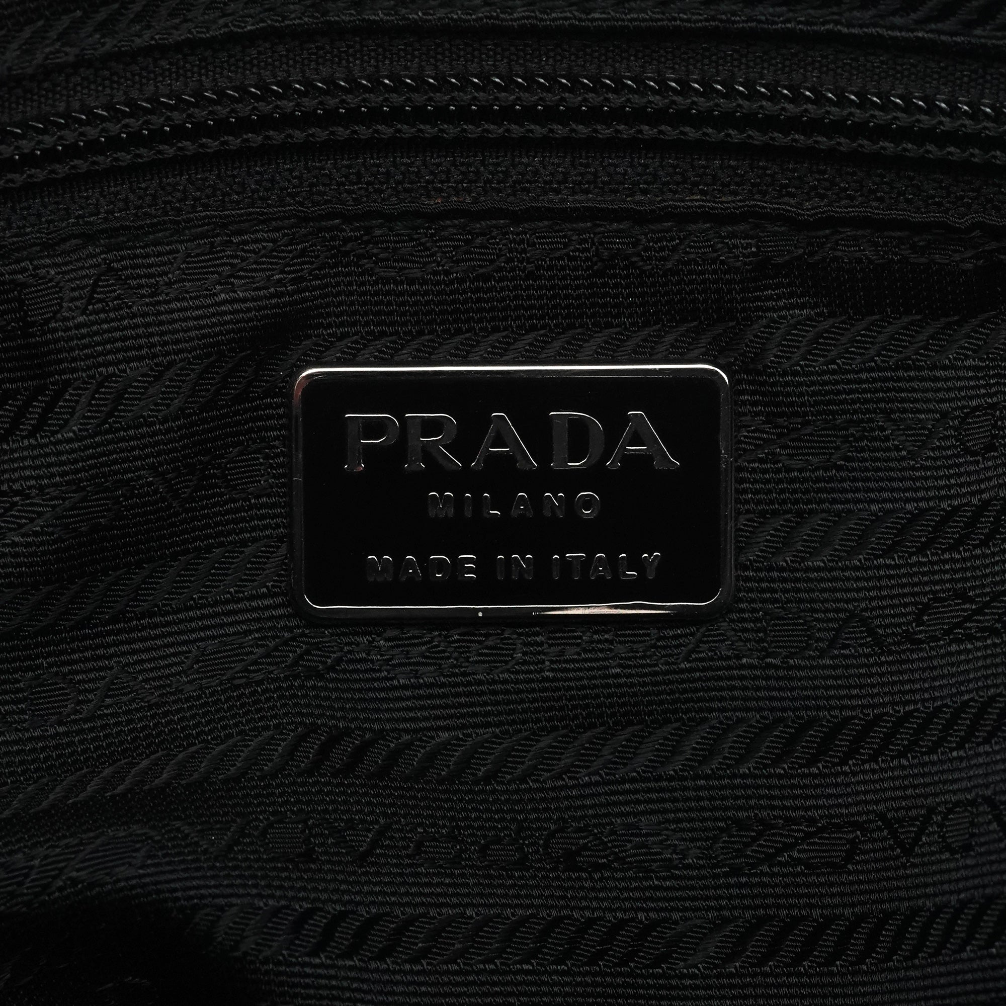 Black Tessuto Nylon Chain Shoulder Bag