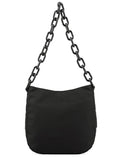Black Tessuto Nylon Chain Shoulder Bag
