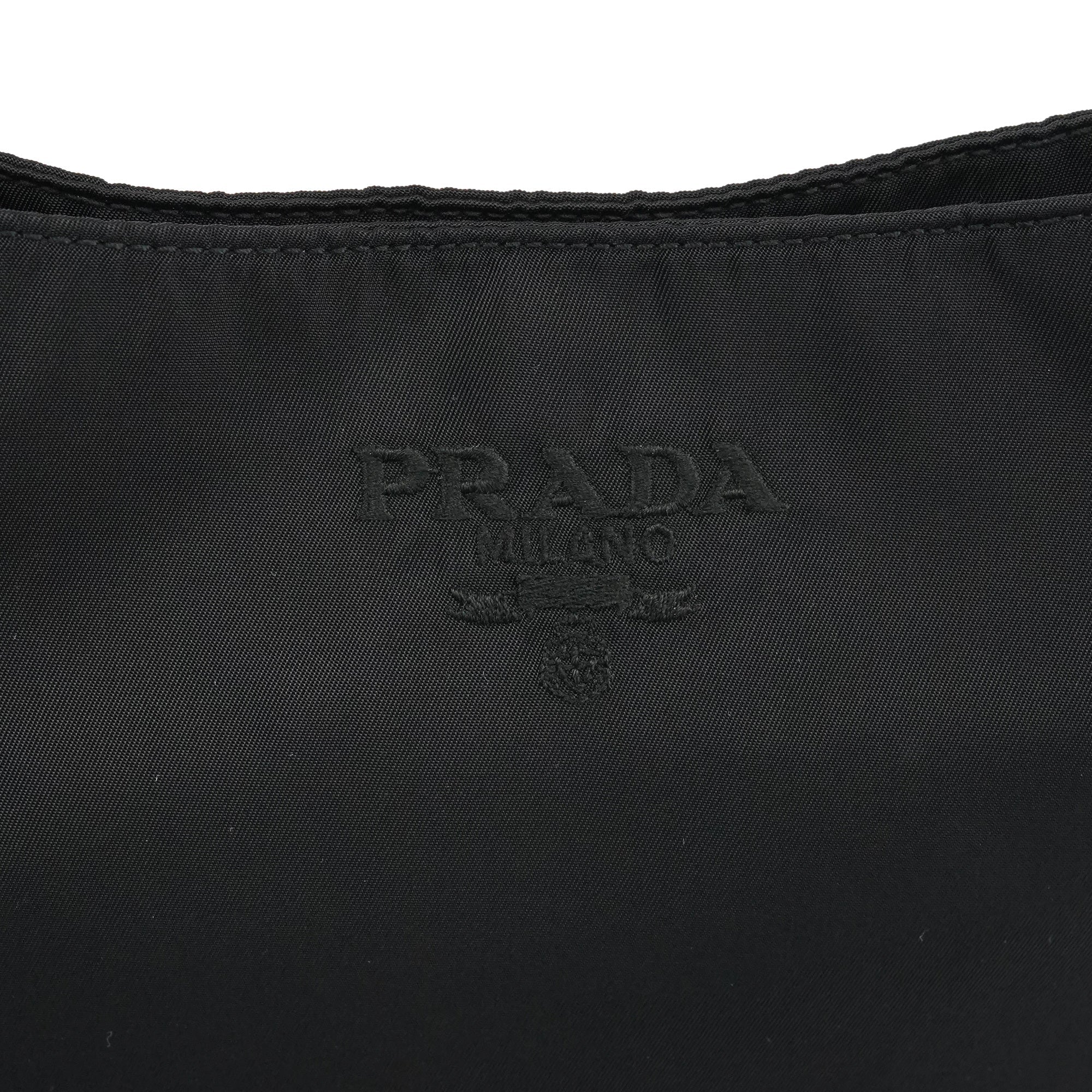 Black Tessuto Nylon Chain Shoulder Bag