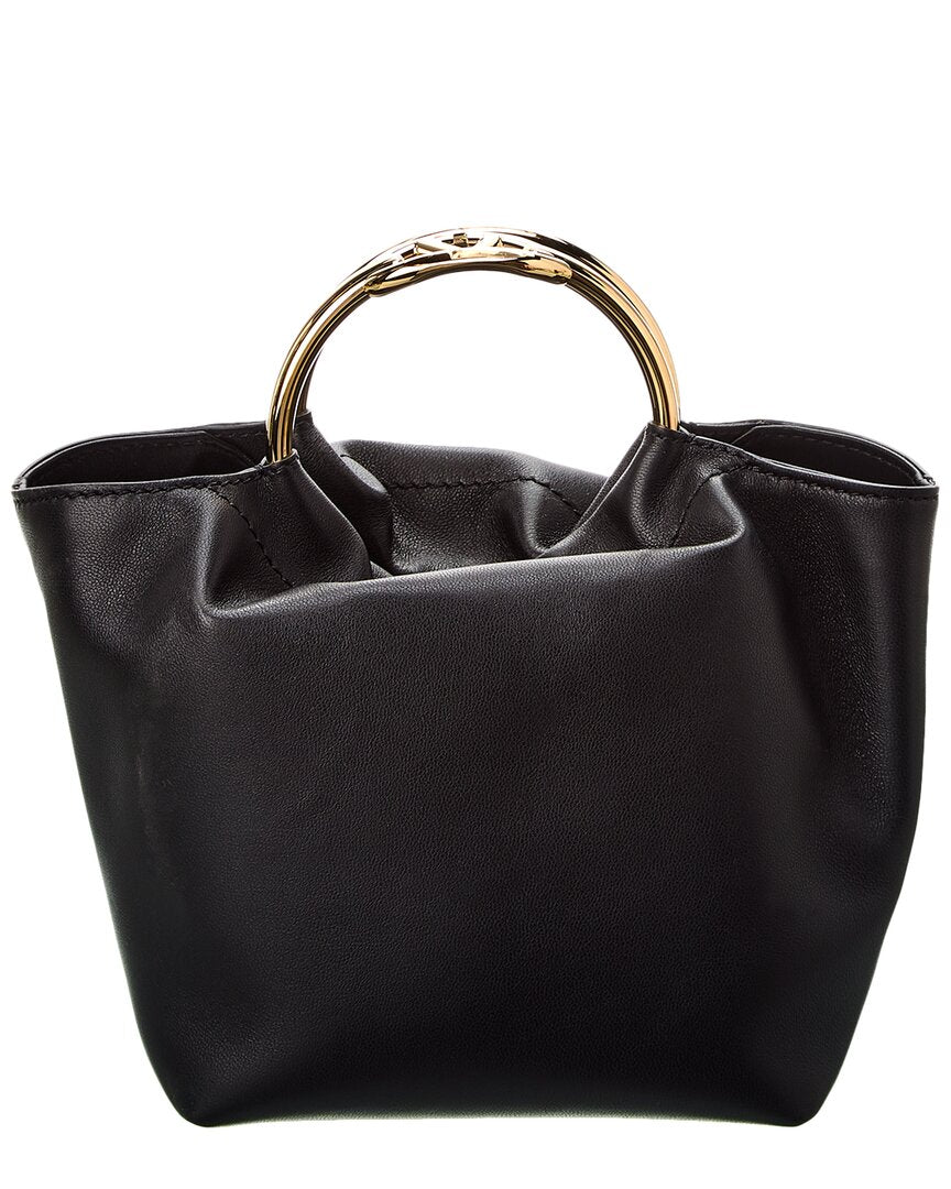 Valentino Vlogo Leather Bucket Bag Black ONE SIZE