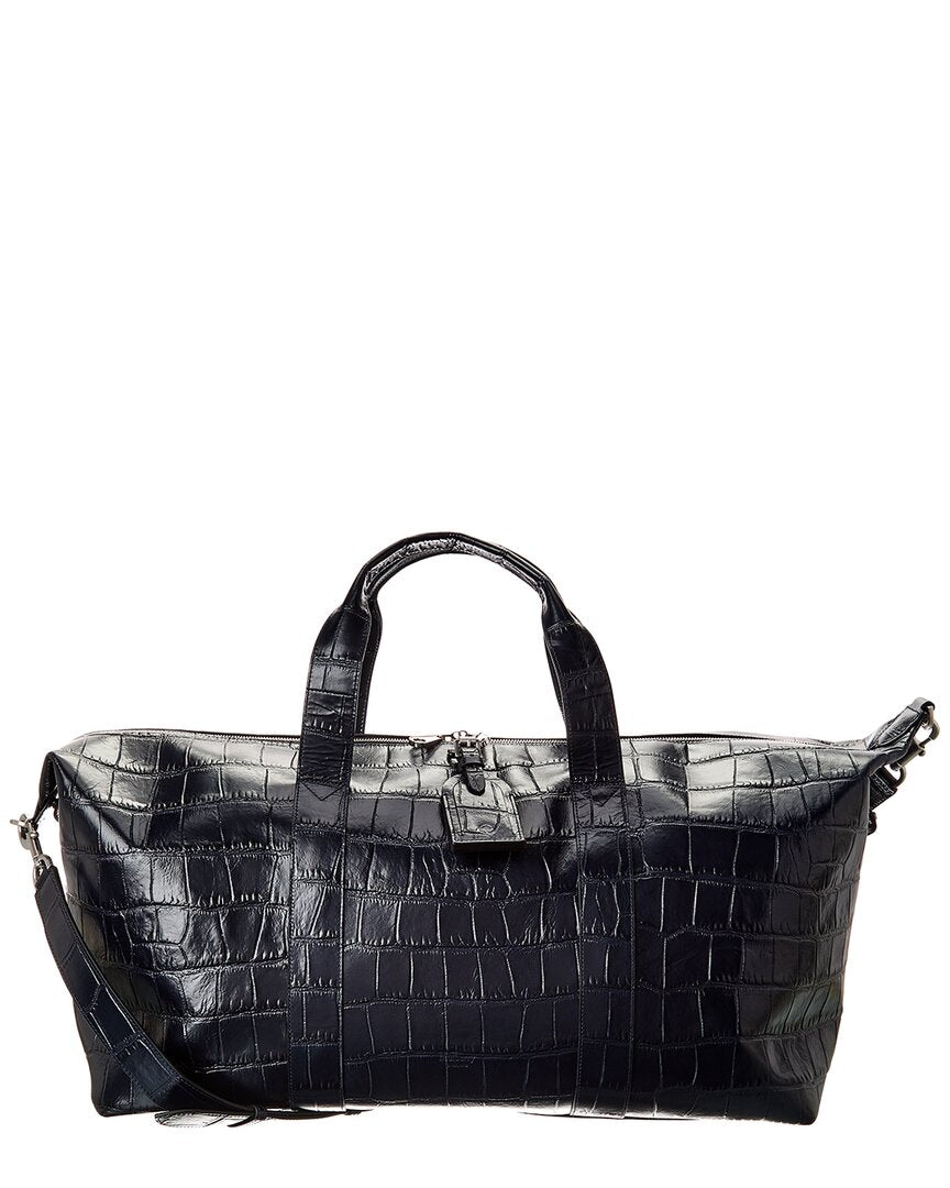 Mulberry Heritage Medium Clipper Matte Croc-Embossed Leather Duffel Bag