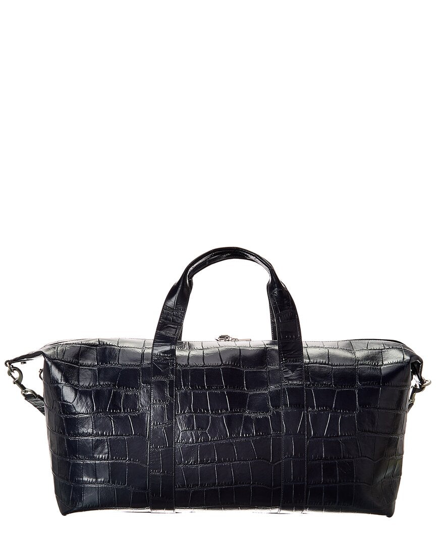 Mulberry Heritage Medium Clipper Matte Croc-Embossed Leather Duffel Bag