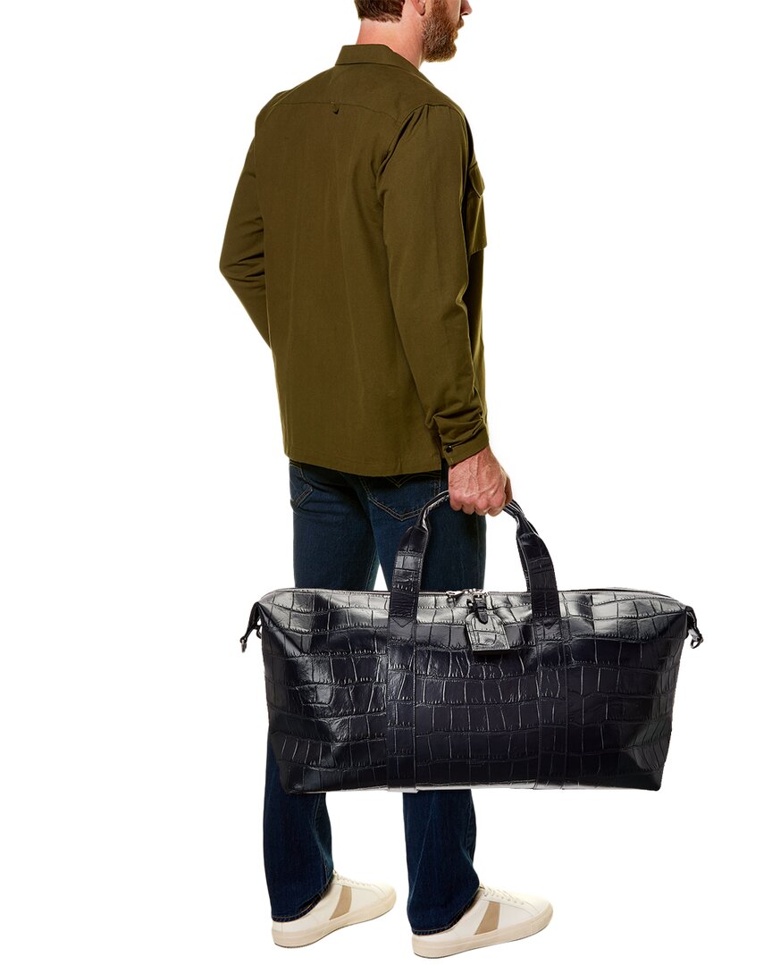 Mulberry Heritage Medium Clipper Matte Croc-Embossed Leather Duffel Bag