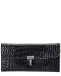 Toteme T-Lock Croc-Embossed Leather Continental Wallet