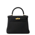 HERMES Kelly Retourne Black Togo Leather Size 25