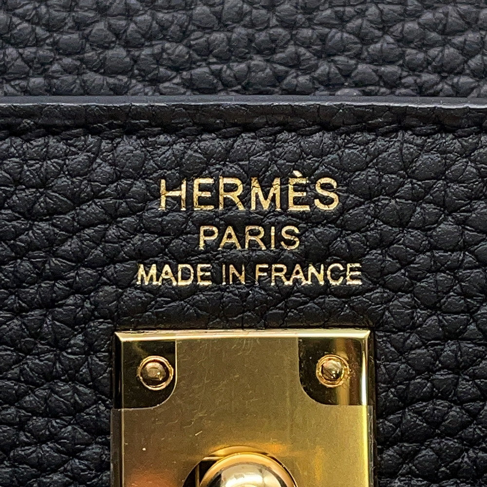 HERMES Kelly Retourne Black Togo Leather Size 25