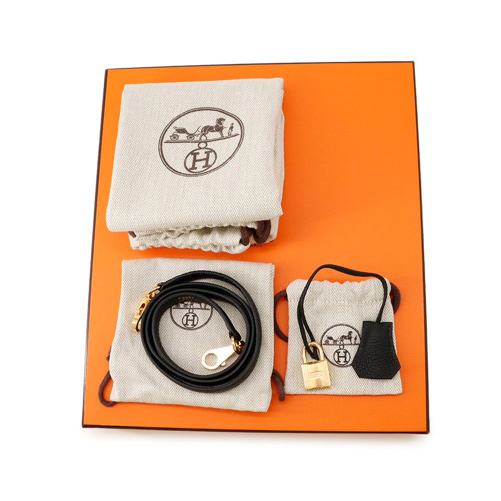 HERMES Kelly Retourne Black Togo Leather Size 25