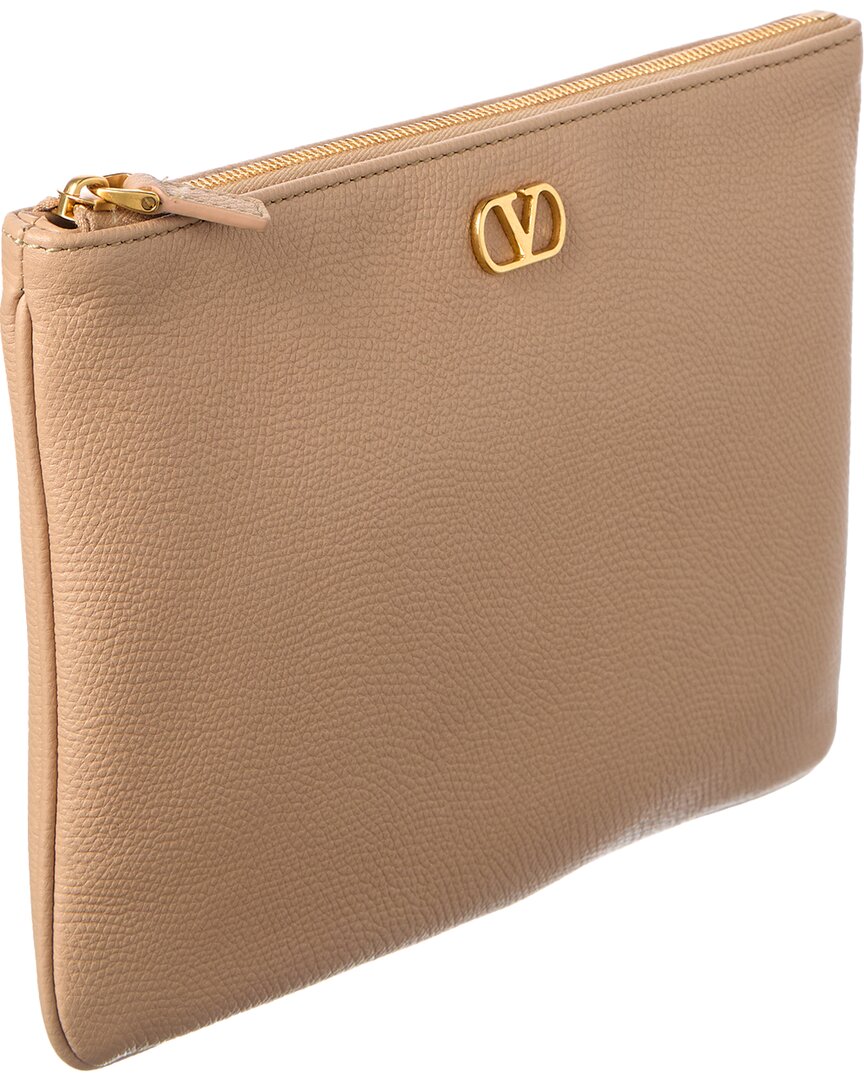 Valentino Vlogo Signature Leather Pouch