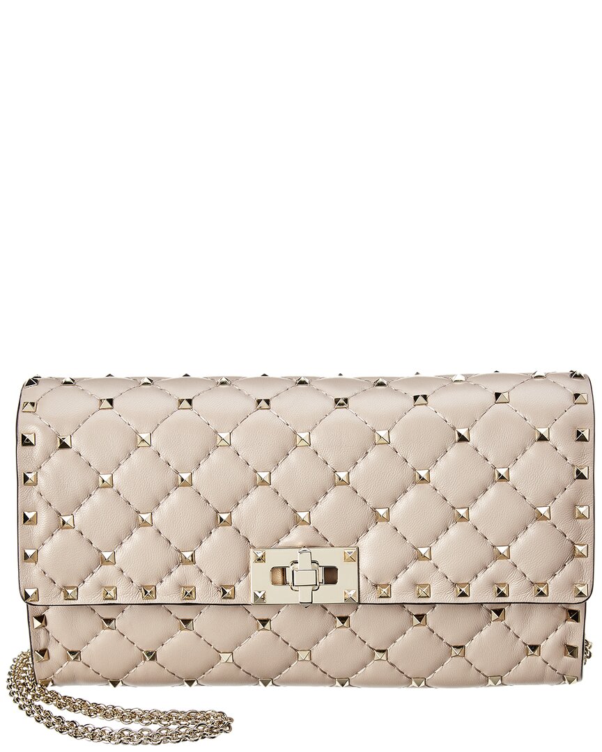 Valentino Rockstud Spike Leather Wallet On Chain