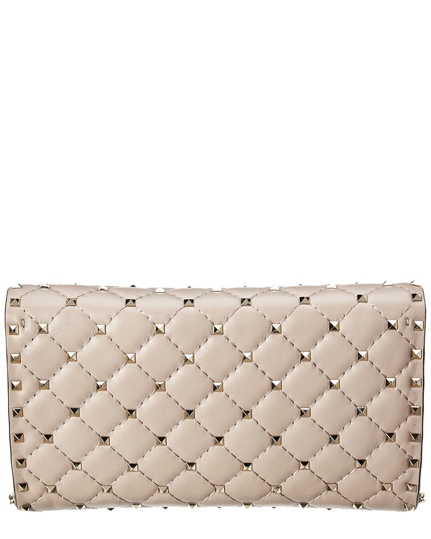 Valentino Rockstud Spike Leather Wallet On Chain