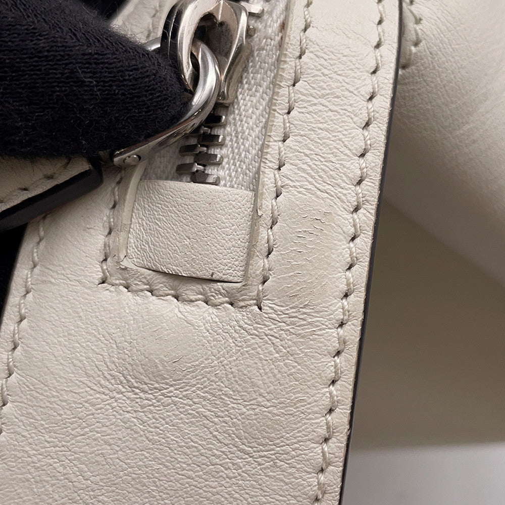 PRADA Supernova 2WAY Bag White1BA365 Leather Size Medium