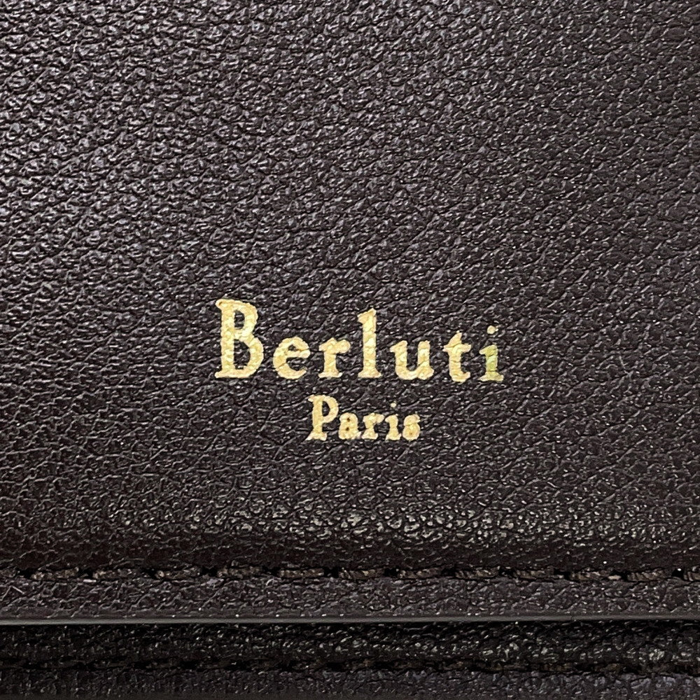 Berluti Batty Toile Marbouf Long Wallet Dark Brown Leather