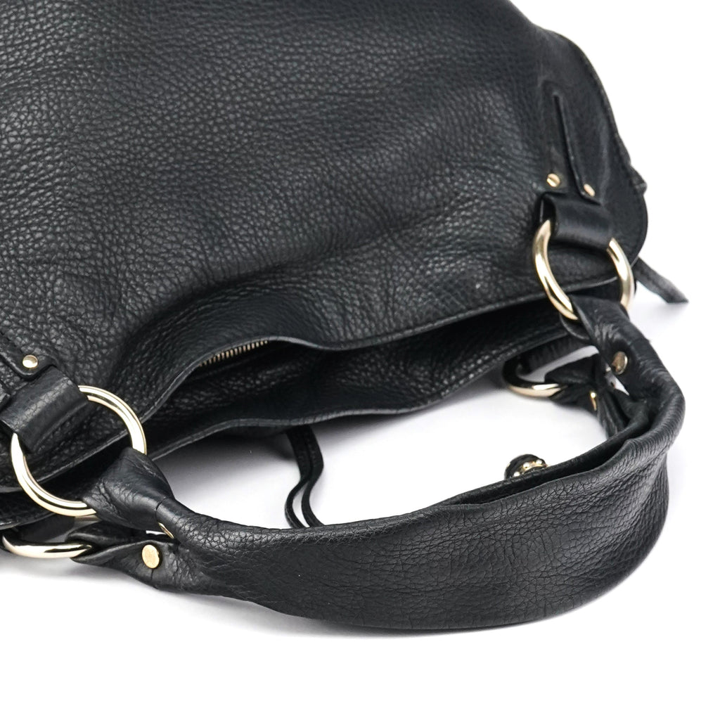 Black Leather Bittersweet Hobo Bag