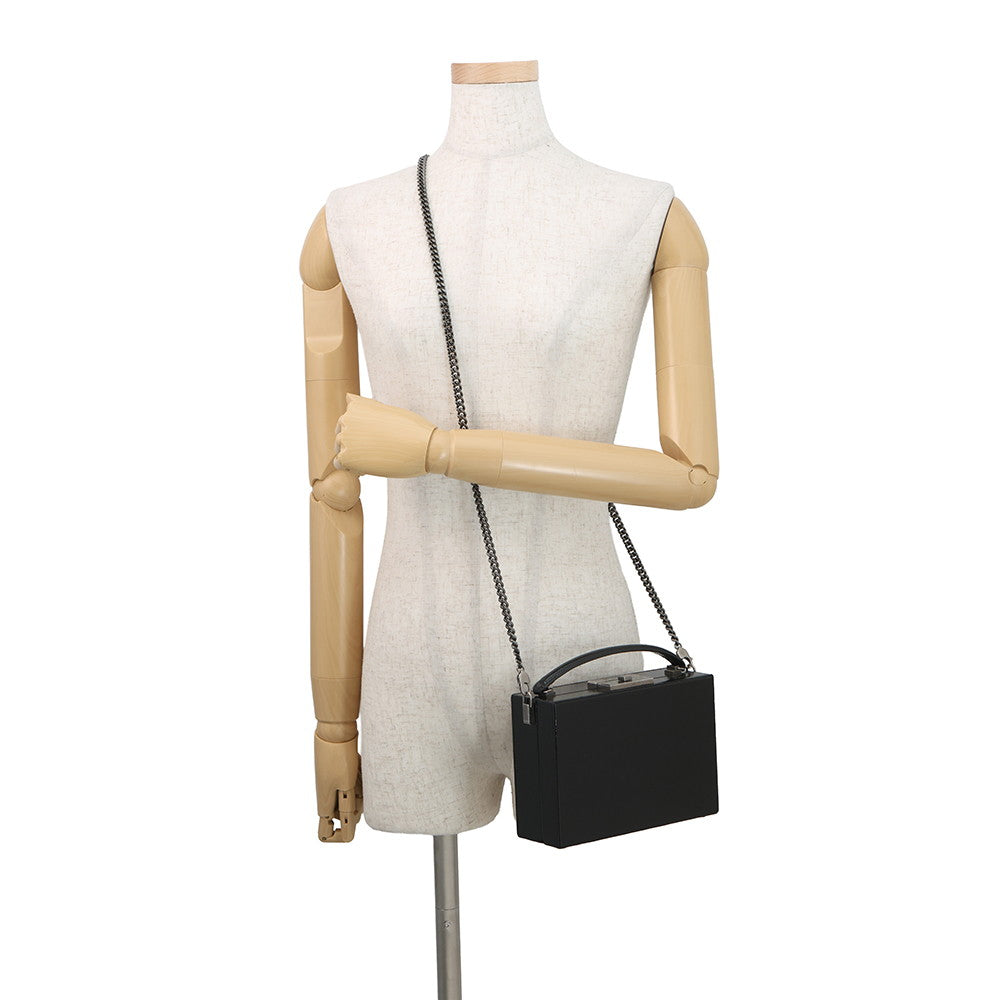 SAINT LAURENT PARIS 2WAY vanity bag Black Patent Leather