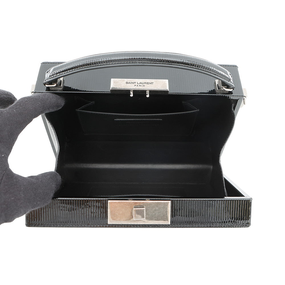 SAINT LAURENT PARIS 2WAY vanity bag Black Patent Leather