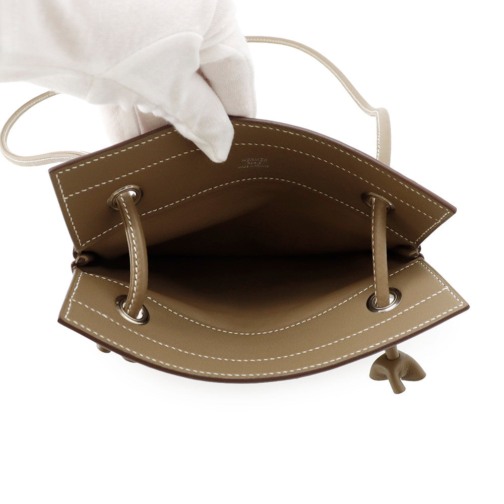 HERMES Sack Aline Etoupe Swift Leather Size Mini