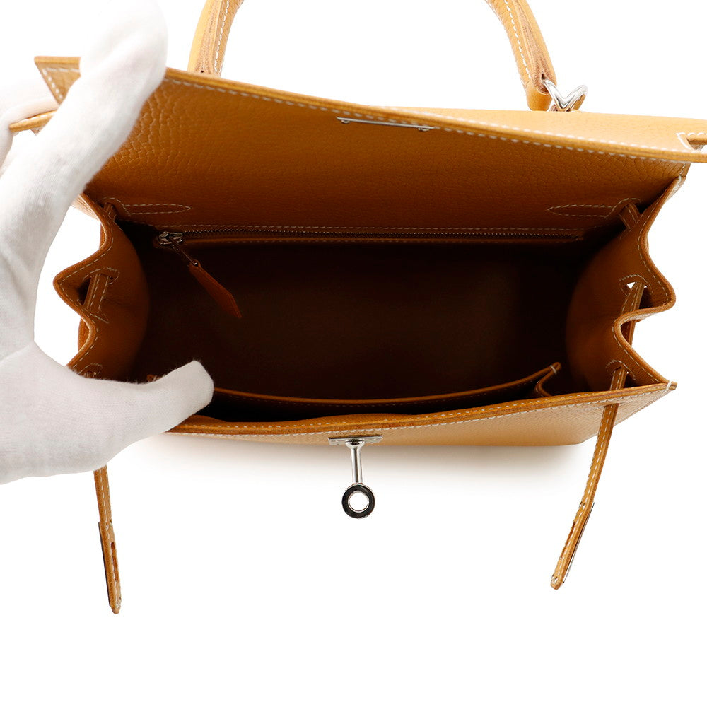 HERMES Kelly Sellier Natural Sable Natural Grenade Size 25