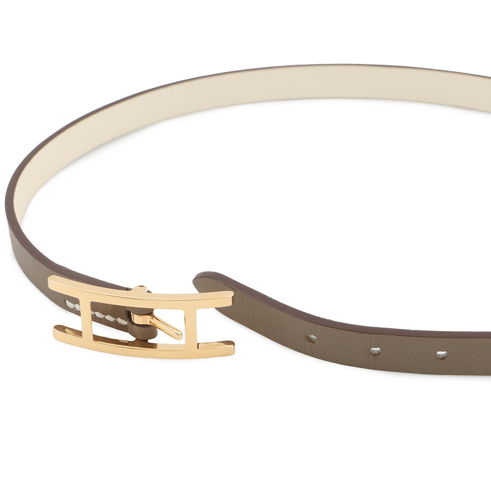 HERMES Be Api de Bourtour Bracelet Size T2 Etoupe/Nata Swift Leather