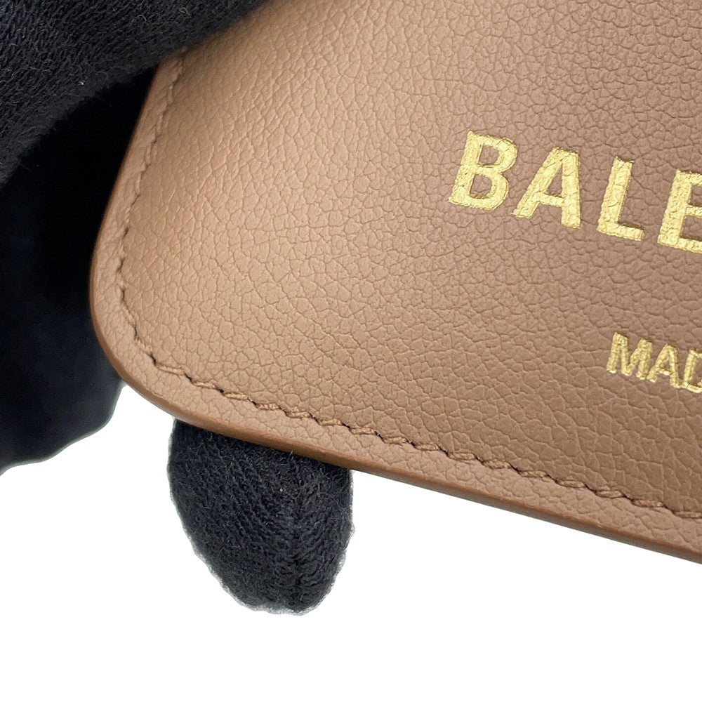 BALENCIAGA CASH2.0 Card Case latté8108992ABGH2621 Calf Leather