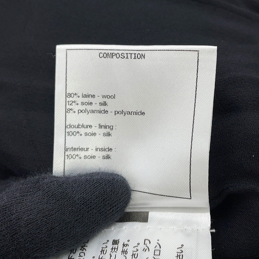 CHANEL Collarless Jacket Size 34 BlackP61936-V30843-94305 Wool80% Silk12% Polyamide8%