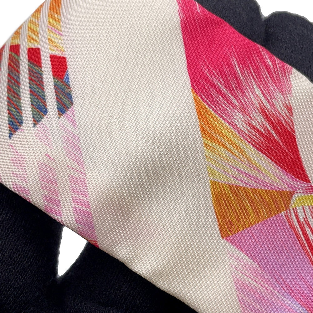 HERMES Twilly Ex-Libris Kyoto Marble EX-LIBRIS MARBLE Rose/Blanc/Blue Silk100%