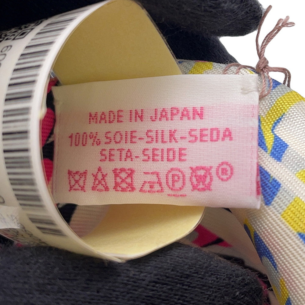 HERMES Twilly Ex-Libris Kyoto Marble EX-LIBRIS MARBLE Rose/Blanc/Blue Silk100%