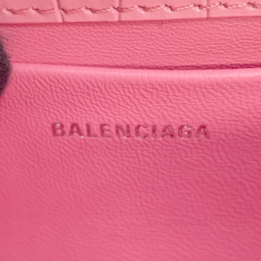 BALENCIAGA XX Cross Body Bag Pink6956452108X5812 Croco embossed leather Size Small