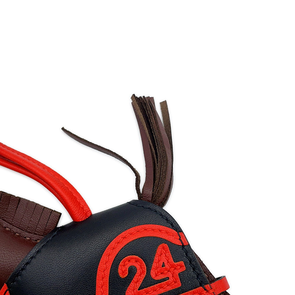 HERMES Rodeo Loveo 24 Terre/Capucines/Black Lambskin Swift Leather Size PM
