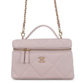 CHANEL Vanity CC Logo Chain Shoulder LavenderAP4936 Caviar Leather
