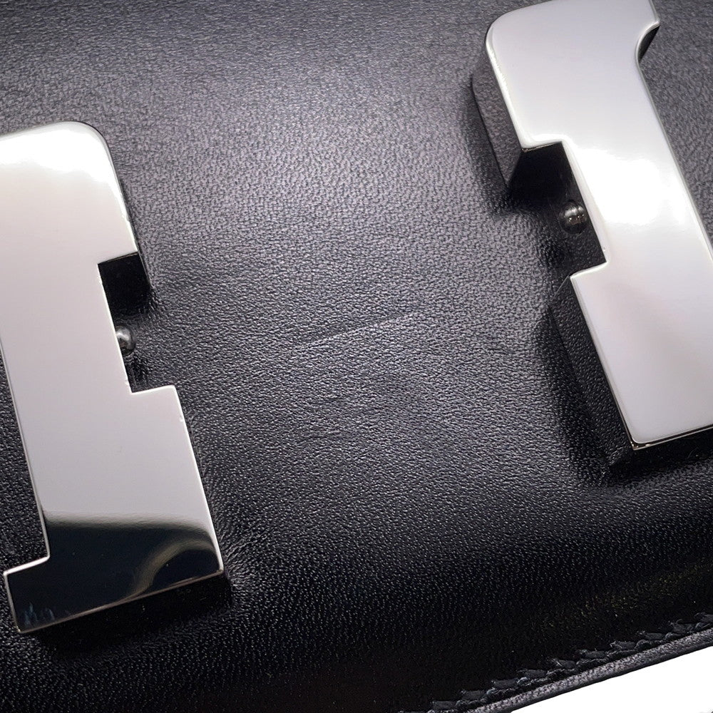 HERMES Constance3 Miroir Black Box Calf Leather Size Mini