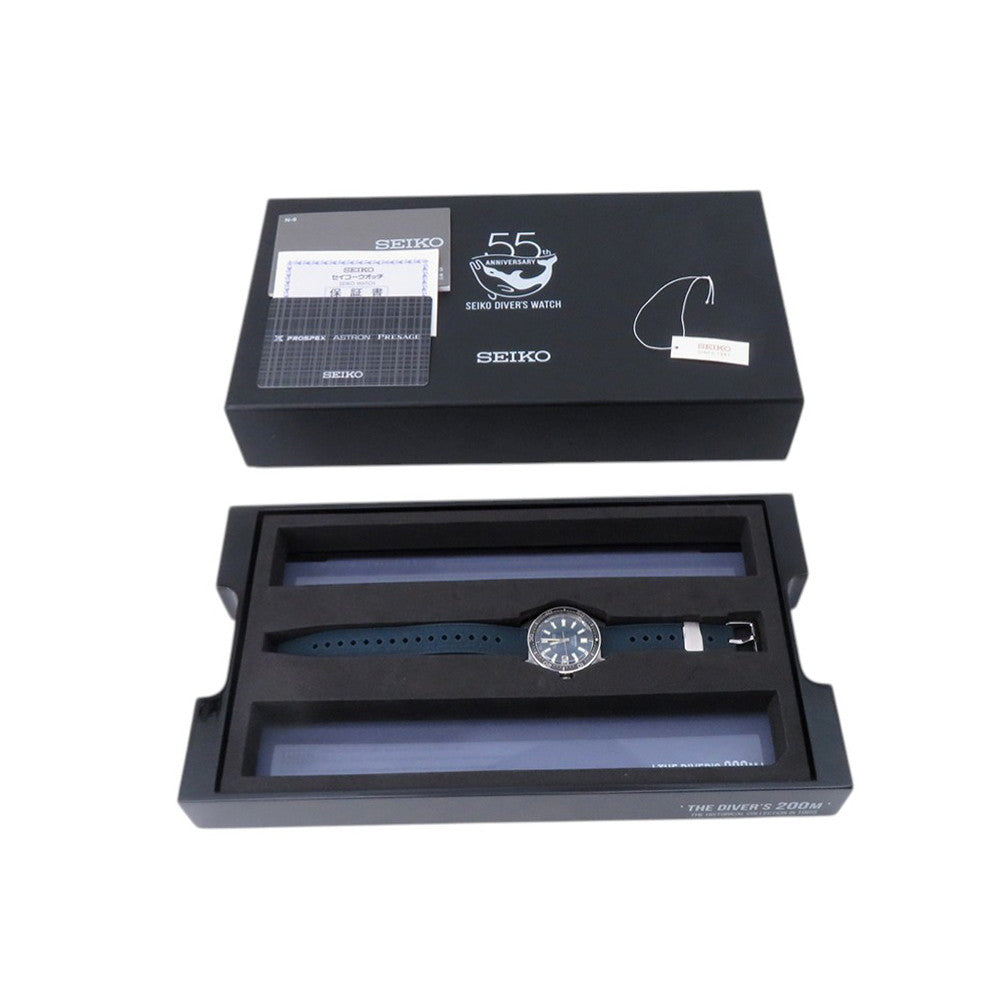 SEIKO Prospex Diver's Watch 55th Anniversary Limited Edition 1965 Mechanical Diver's Revival Design W39.9mm Stainless Steel Silicon Blue Gray DialSBEX009