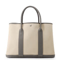 HERMES Garden Party Ecru/Gris Meyer Toile Military Negonda Leather Size PM