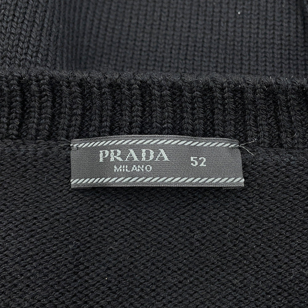 PRADA Triangle Logo Sweater Size 52 BlackUMB049_1W4X_F0002_S_202 Wool100%