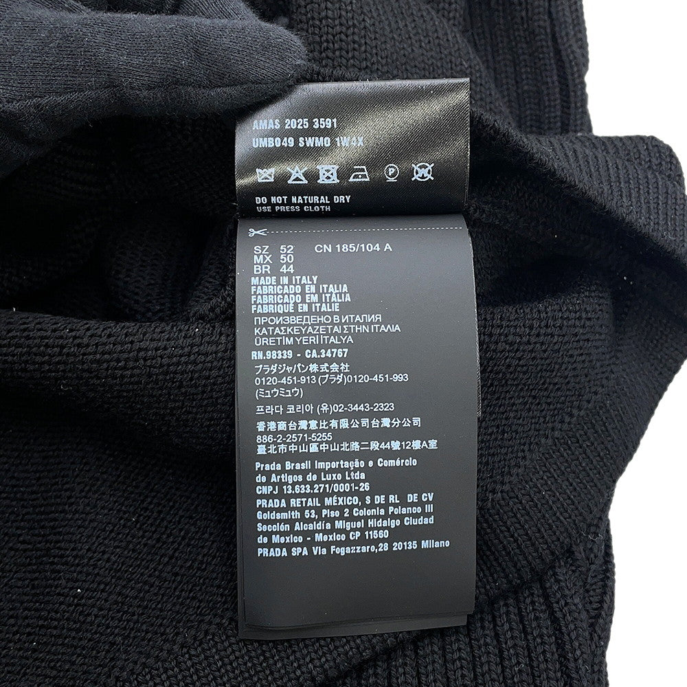 PRADA Triangle Logo Sweater Size 52 BlackUMB049_1W4X_F0002_S_202 Wool100%