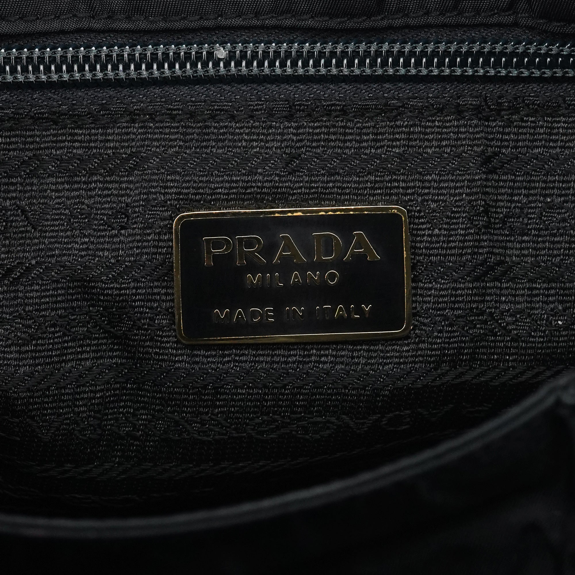 Black Tessuto Metallo Gold Handle Tote Bag