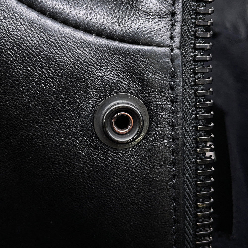 BALENCIAGA Leather Jacket Size XS Black851025 TSS02 1000 Semi-shiny grain sheepskin