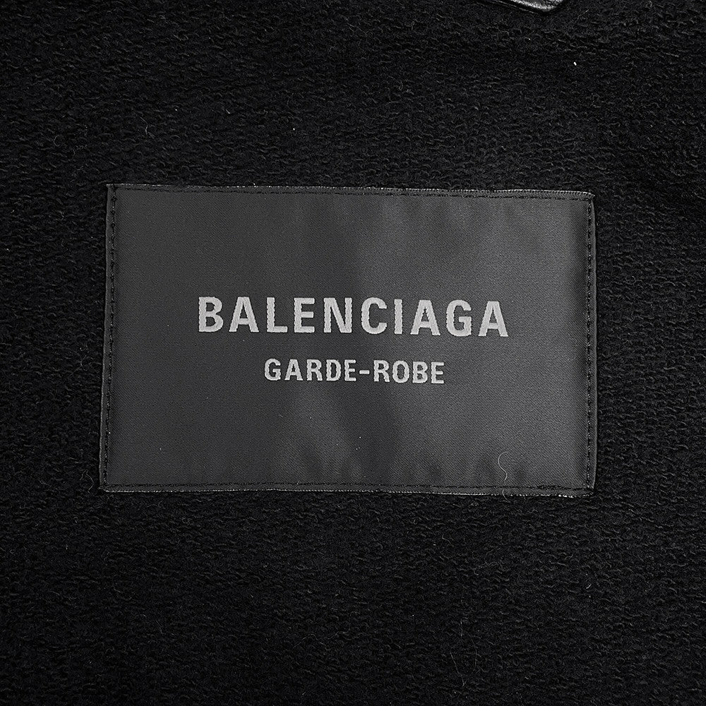 BALENCIAGA Leather Jacket Size XS Black851025 TSS02 1000 Semi-shiny grain sheepskin
