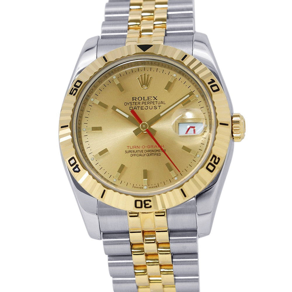 ROLEX Datejust Turn-O-Graph W36mm Stainless Steel K18YG Champagne Dial116263