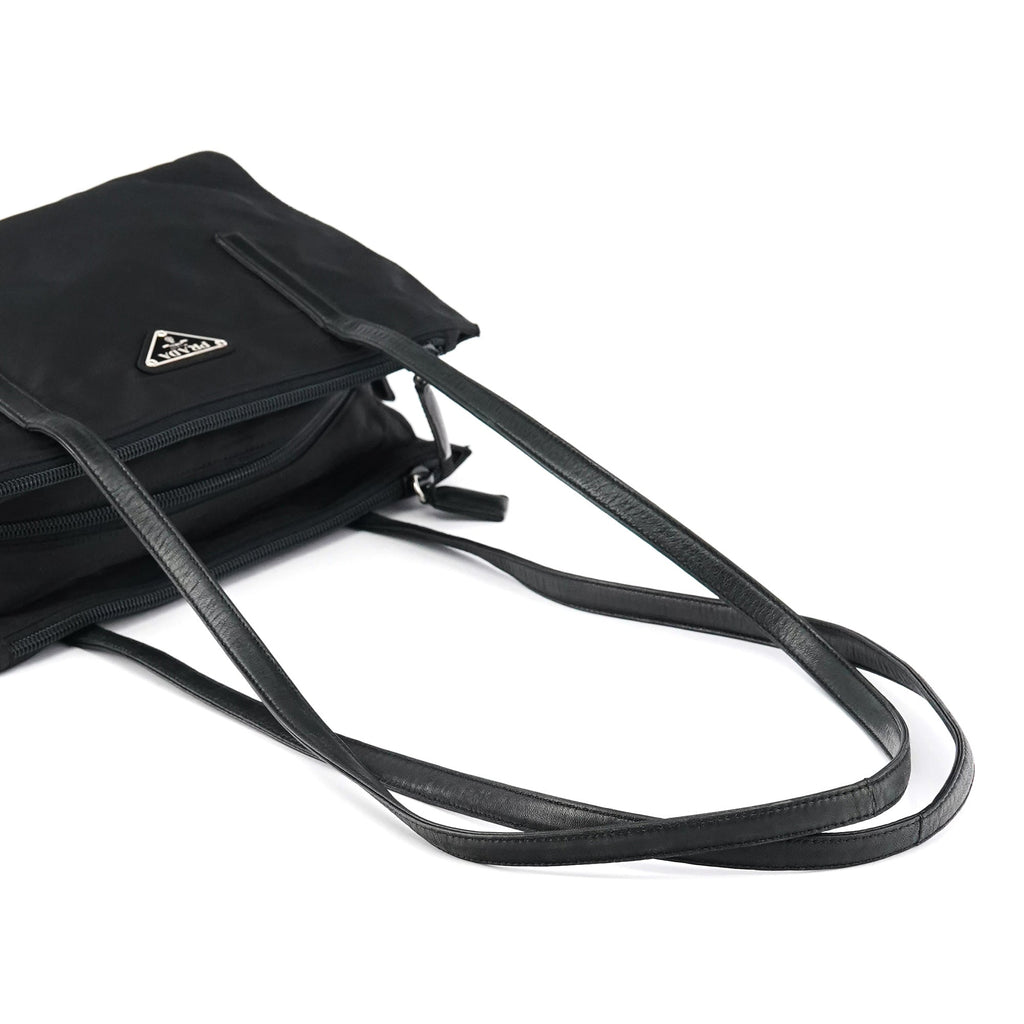 Black Tessuto Nappa Nylon Tote Bag