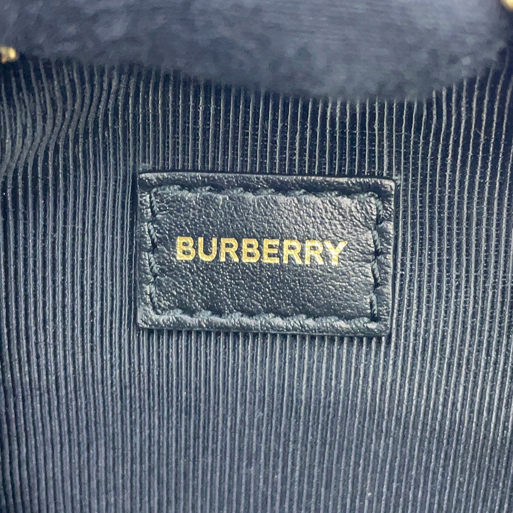 BURBERRY Icon Stripe Louise Shoulder Bag Beige/Black/White8051846 PVC Leather
