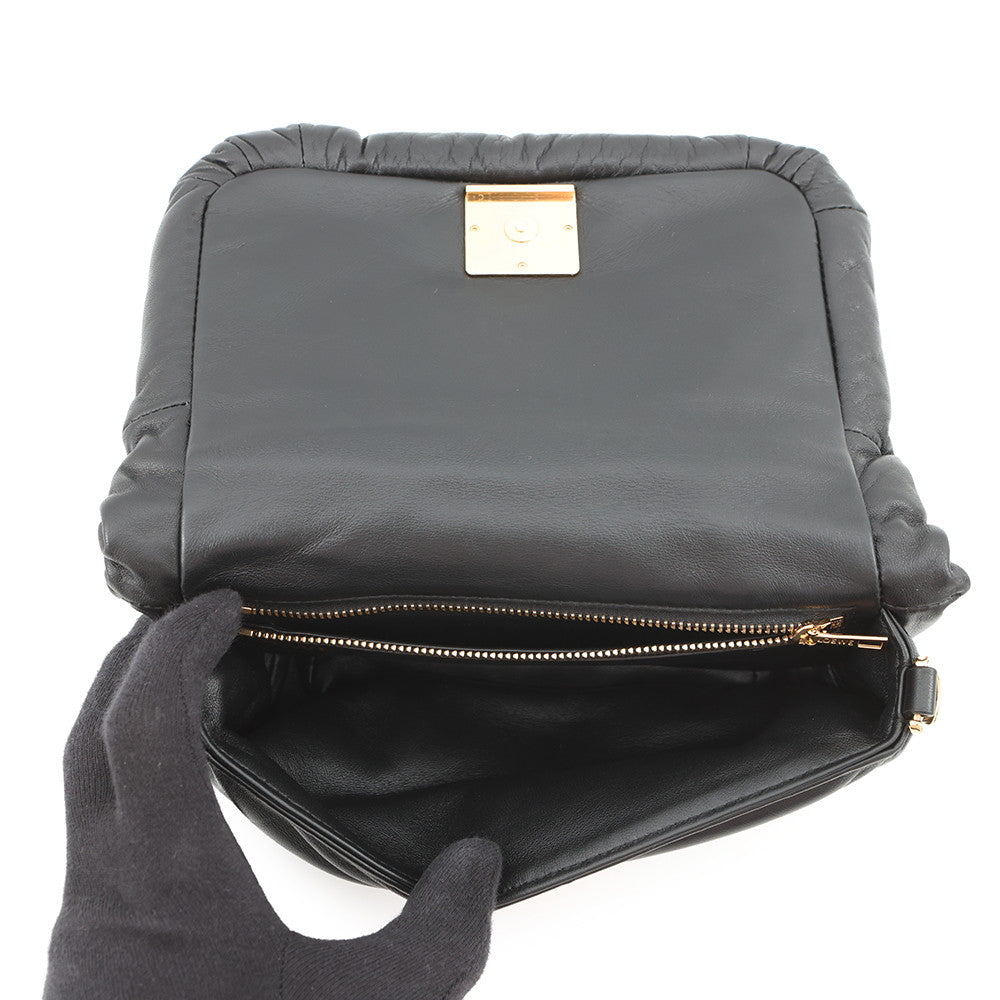 LOEWE Goya Puffer Bag Shoulder Bag BlackA896W56X01 Shiny Napa Lambskin Size Mini