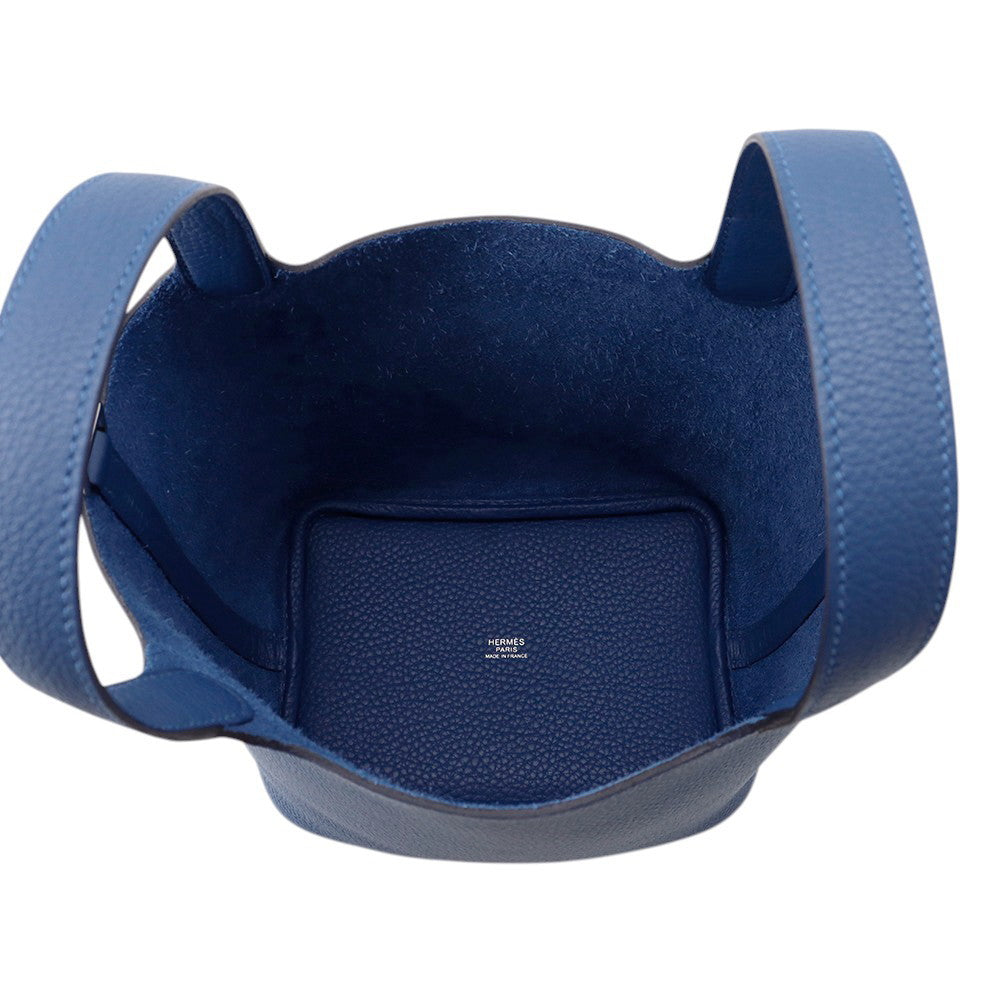 HERMES Picotin Lock Blue Tie Taurillon Clemence Size PM