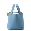 HERMES Picotin Lock New Blue Jean Taurillon Clemence Size PM