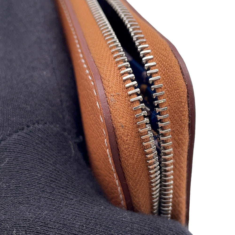 HERMES Azap compact silk in Gold Evercolor