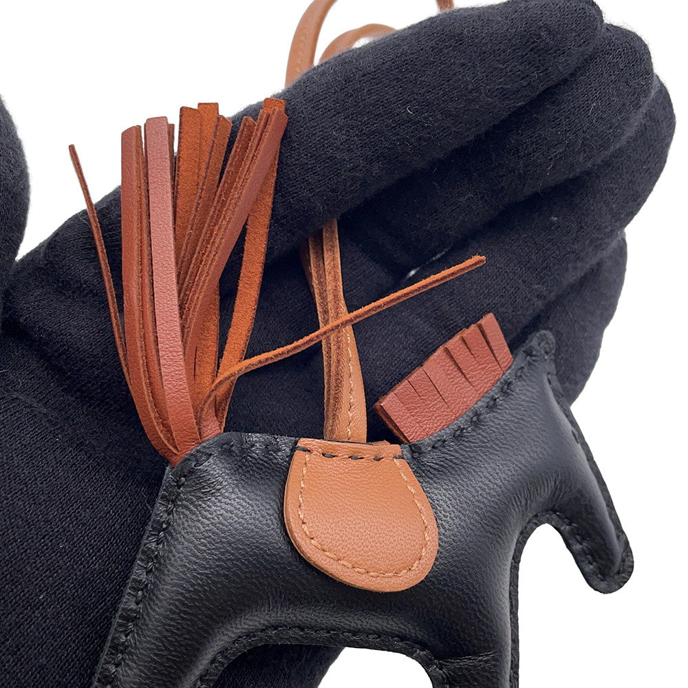 HERMES Rodeo Black/Sienne/Gold Swift Leather Size PM