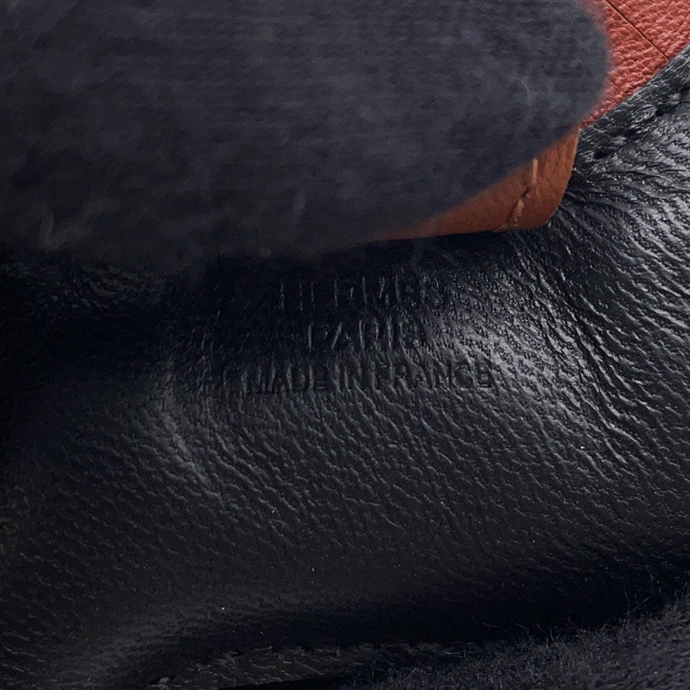 HERMES Rodeo Black/Sienne/Gold Swift Leather Size PM