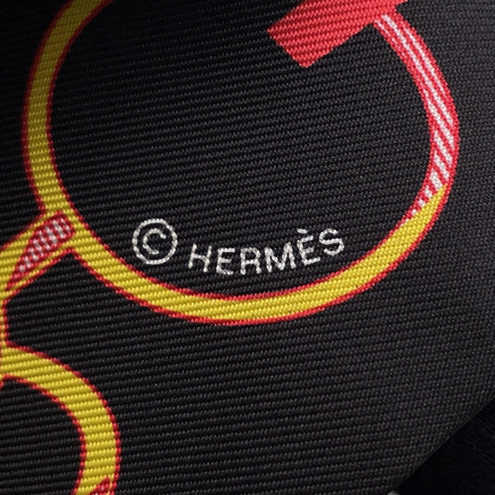 HERMES Twilly Dore・Boucle DO RE BOUCLES Black/Rose/Multicolor Silk100%