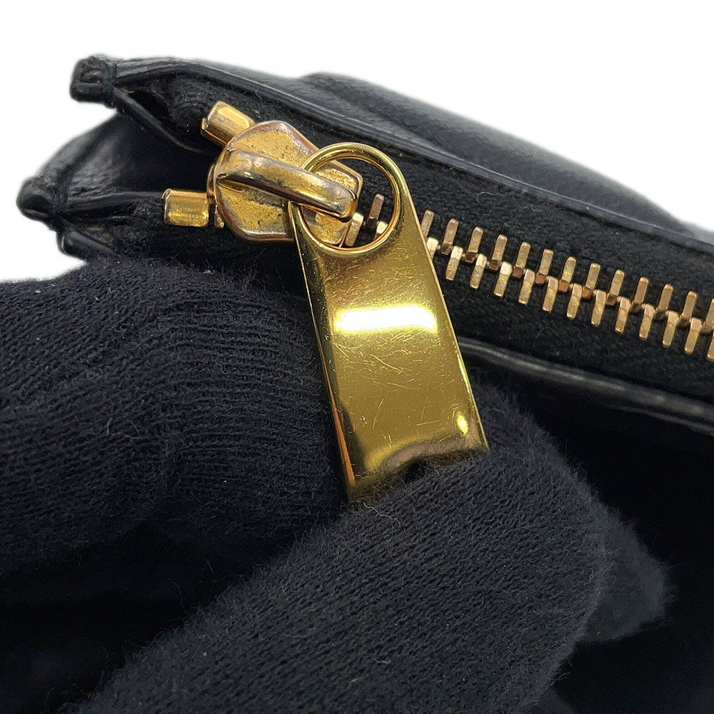 Bottega Veneta Padded Bi-fold Compact Wallet Black Lambskin