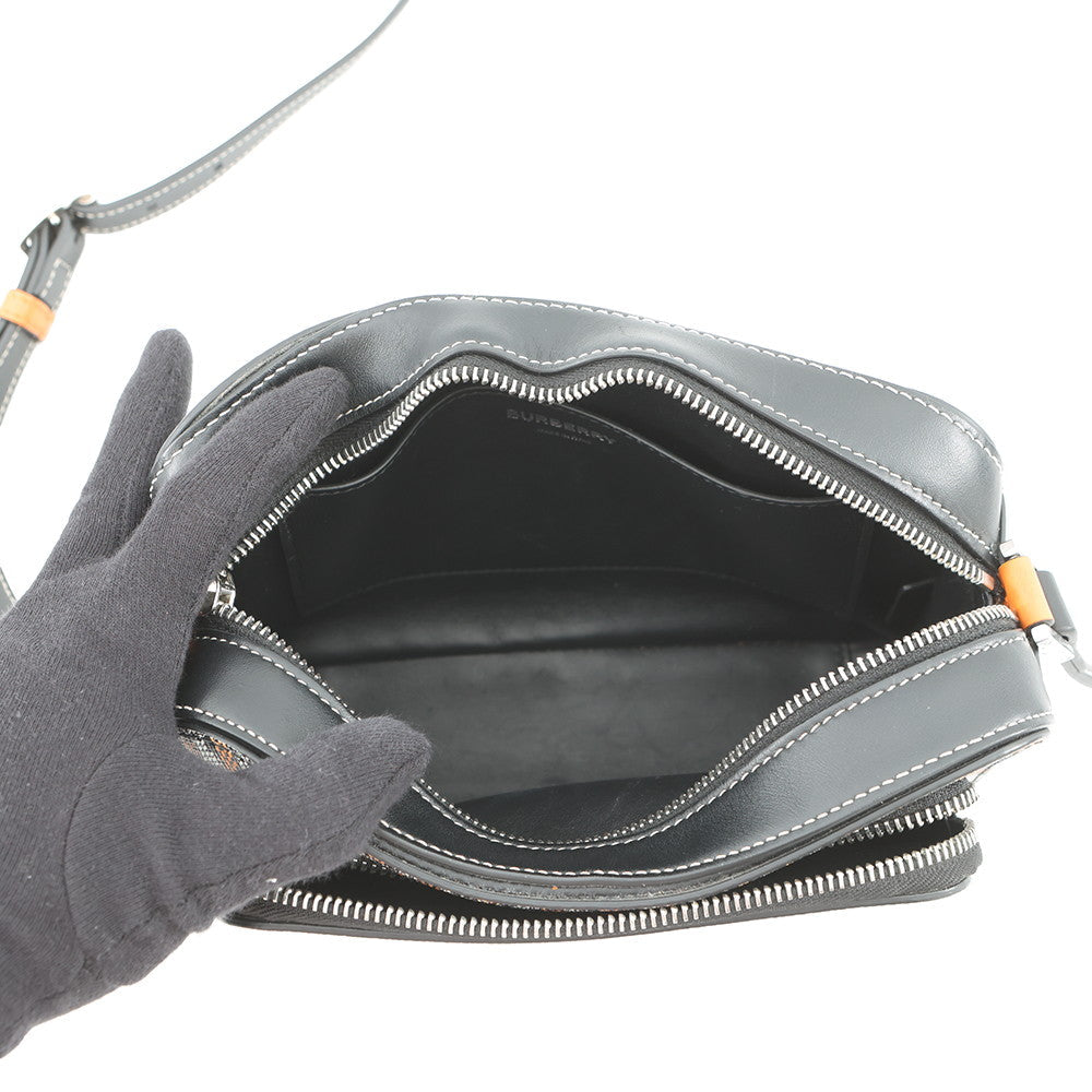 BURBERRY TBMonogram Shoulder Bag Black/Orange/White PVC Leather