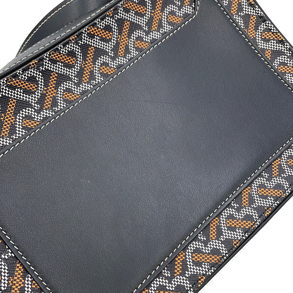 BURBERRY TBMonogram Shoulder Bag Black/Orange/White PVC Leather